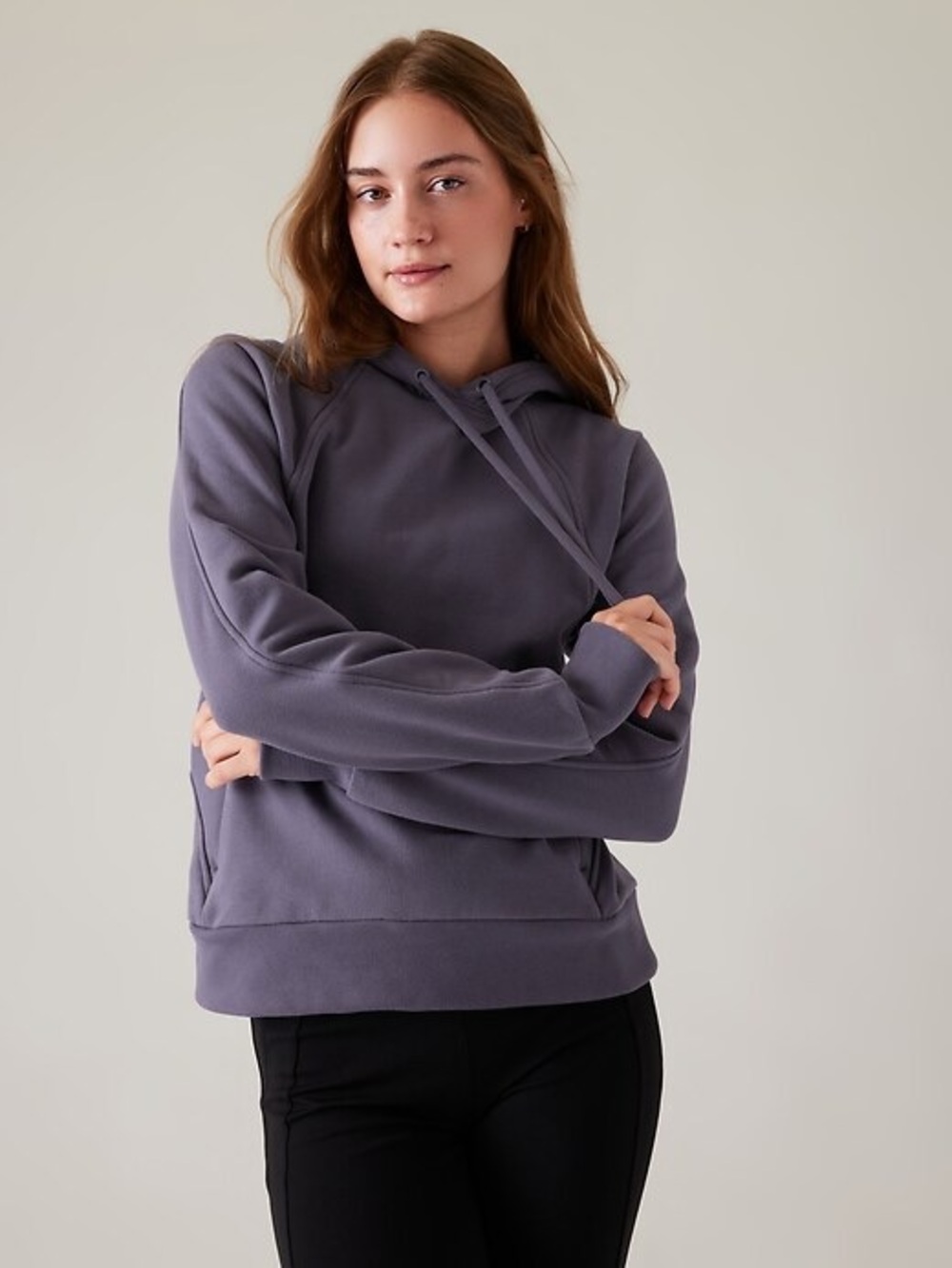 Athleta Retroplush Revive Hoodie Sweatshirt Purple XXS Athleisure